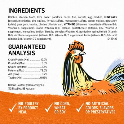Show full view: Purina Beyond Grain-Free Natural Pate Chicken & Sweet Potato Recipe Wet Cat Food, 3-oz can, case of 12 slide 5 of 12
