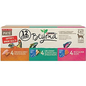 Purina Beyond Grain-Free Pate 3 Flavors Variety Pack Canned Cat Food, 3-oz, case of 12