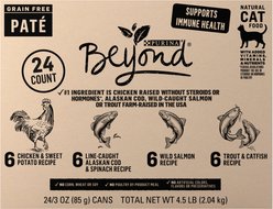Purina Beyond Grain-Free Pate 4 Flavors Variety Pack Canned Cat Food, 3-oz, case of 24