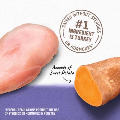 Show full view: Purina Beyond Grain-Free Turkey & Sweet Potato Recipe Ground Entree Canned Dog Food, 13-oz, case of 12 slide 4 of 12