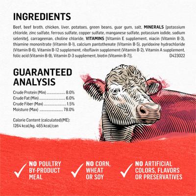 Show full view: Purina Beyond Natural Grain-Free Beef Potato & Green Bean Recipe Ground Entree Wet Dog Food, 13-oz can, case of 4 slide 4 of 10