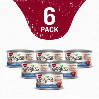 Show full view: Purina Beyond Natural Wild-Caught Tuna, Cod & Carrots Recipe in Gravy Canned Cat Food, 3-oz, case of 12 slide 3 of 11