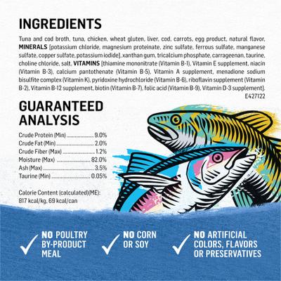 Show full view: Purina Beyond Natural Wild-Caught Tuna, Cod & Carrots Recipe in Gravy Canned Cat Food, 3-oz, case of 12 slide 5 of 11