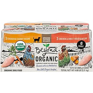 Purina Beyond Organic Chicken Recipes Variety Pack High Protein Wet Dog Food, 13-oz can, case of 12