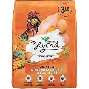 Purina Beyond White Meat Chicken & Egg Recipe Grain-Free Natural Dry Cat Food, 3-lb bag