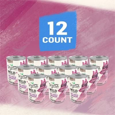 Show full view: Purina Beyond Wild Prey-Inspired Grain-Free High Protein Beef, Liver & Lamb Pate Recipe Canned Dog Food, 13-oz, case of 12 slide 3 of 12