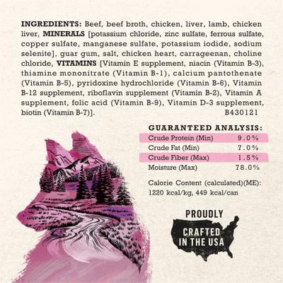 Show full view: Purina Beyond Wild Prey-Inspired Grain-Free High Protein Beef, Liver & Lamb Pate Recipe Canned Dog Food, 13-oz, case of 12 slide 5 of 12