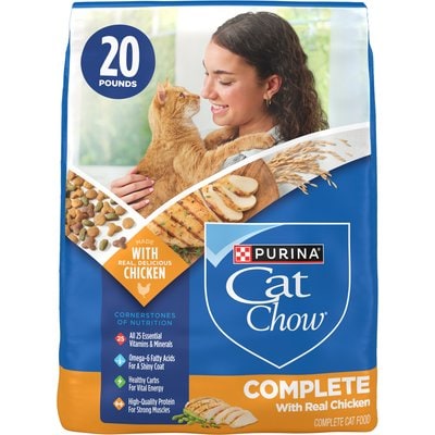 Cat Chow Purina Cat Chow Complete with Real Chicken & Vitamins Dry Cat Food, 20-lb bag