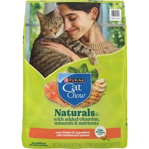 Purina Cat Chow Naturals Original No Artificial Flavors or Preservatives Added Vitamins, Minerals & Nutrients Real Chicken Dry Cat Food, 18-lb bag