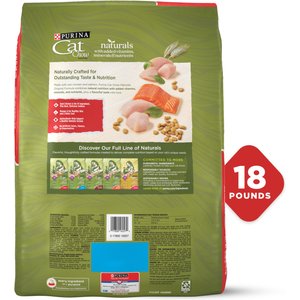 Purina Cat Chow Naturals Original No Artificial Flavors or Preservatives Added Vitamins, Minerals & Nutrients Real Chicken Dry Cat Food, 18-lb bag
