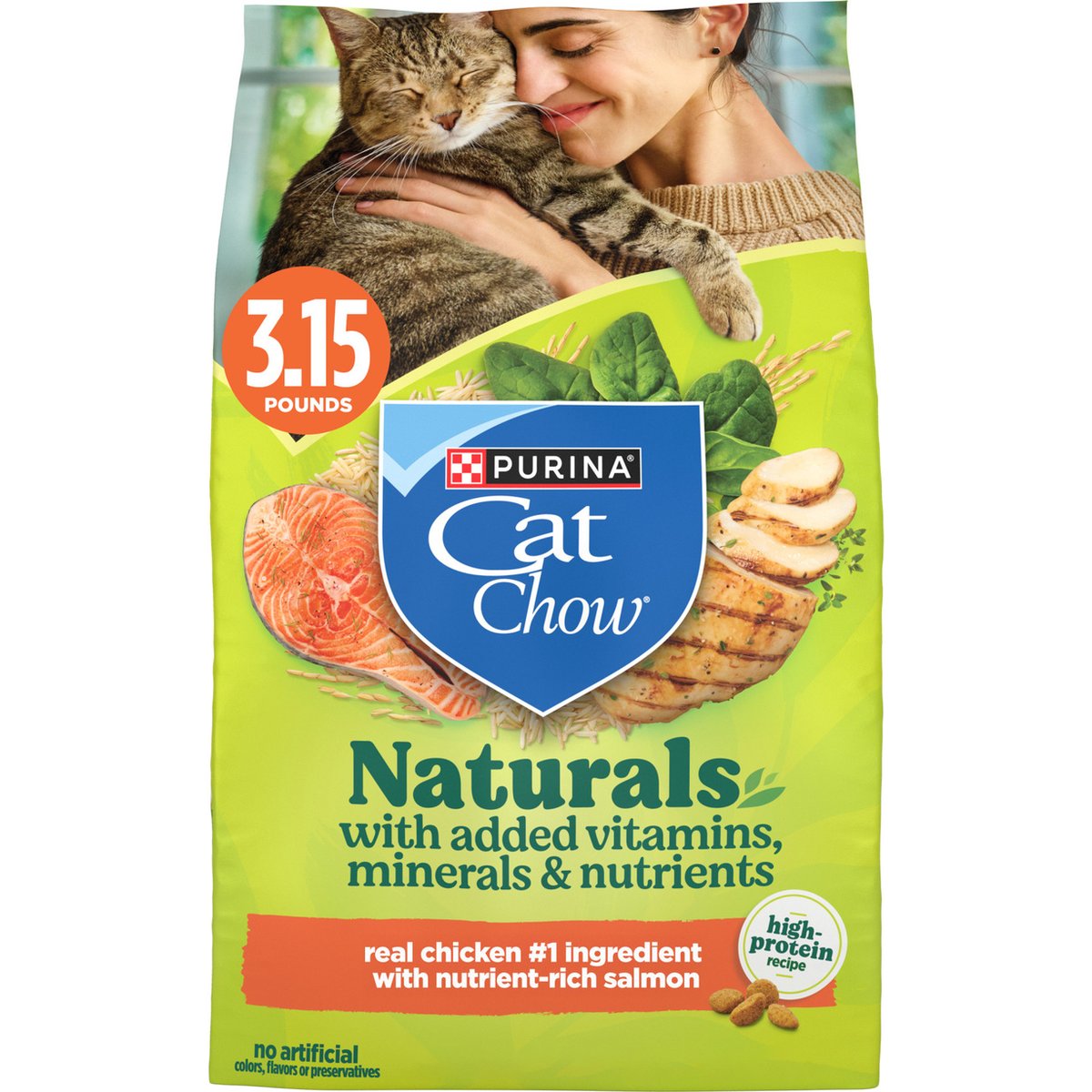 Cat Chow Naturals Original Real Chicken & Salmon Dry Cat Food, 3.15-lb