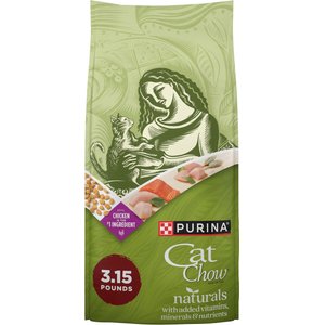 Purina Cat Chow Naturals Original with Added Vitamins, Minerals & Nutrients Dry Cat Food, 3.15-lb bag