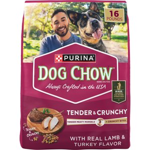Purina Dog Chow Tender & Crunchy Adult Real Lamb & Turkey Flavor Dry Dog Food, 16-lb bag