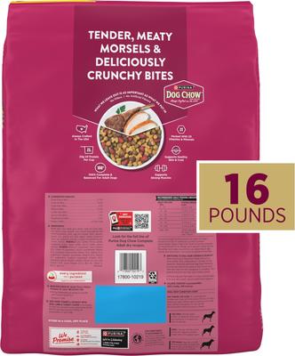 Show full view: Purina Dog Chow Tender & Crunchy Adult Real Lamb & Turkey Flavor Dry Dog Food, 16-lb bag slide 3 of 14