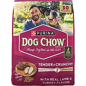 Purina Dog Chow Tender & Crunchy Adult Real Lamb & Turkey Flavor Dry Dog Food, 30-lb bag