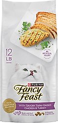 Purina Fancy Feast with Savory Chicken & Turkey Dry Cat Food, 12-lb bag
