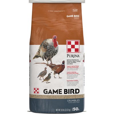 Purina Animal Nutrition Purina Game Bird Flight Conditioner 19% Protein Crumble Poultry Feed, 50-lb bag