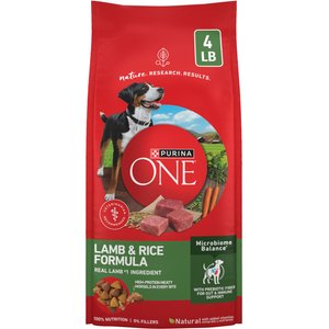Purina ONE Digestive & Gut Health Support Lamb & Rice Formula Dry Dog Food, 4-lb bag