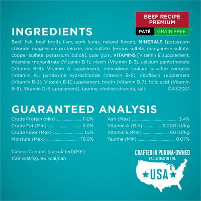 Show full view: Purina ONE Grain-Free Variety Pack Natural High Protein Canned Cat Food, 3-oz, case of 24 slide 7 of 13