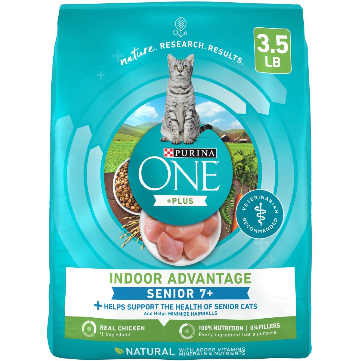 Purina ONE Indoor Advantage Senior 7+ High Protein Natural Dry Cat Food, 3.5-lb bag