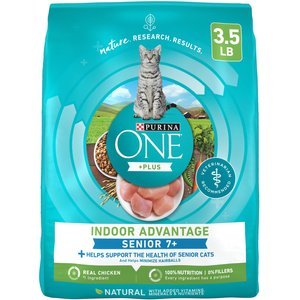Purina ONE Indoor Advantage Senior 7+ High Protein Natural Dry Cat Food, 3.5-lb bag