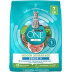 Purina ONE Indoor Advantage Senior 7+ High Protein Natural Dry Cat Food, 7-lb bag