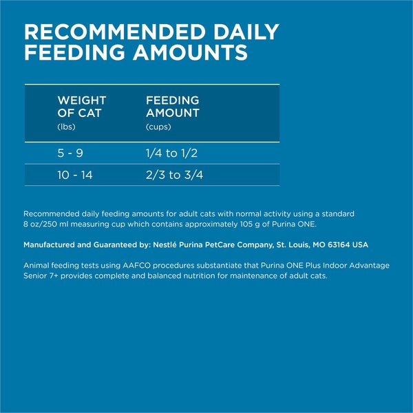 Purina ONE Indoor Advantage Senior 7+ High Protein Natural Dry Cat Food