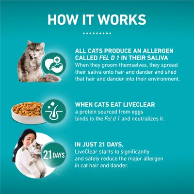 Show full view: Purina ONE LiveClear Allergen-Reducing Formula Chicken Flavor Dry Cat Food, 3-lb bag slide 6 of 12