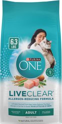 Purina ONE LiveClear Allergen-Reducing Formula Chicken Flavor Dry Cat Food, 6.3-lb bag