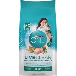 Purina ONE LiveClear Allergen-Reducing Formula Chicken Flavor Dry Cat Food, 6.3-lb bag