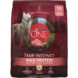 Purina ONE Natural High Protein True Instinct with Real Beef & Salmon Dry Dog Food, 15-lb bag
