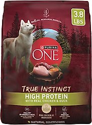Purina ONE Natural High Protein True Instinct with Real Chicken & Duck Dry Dog Food, 3.8-lb bag