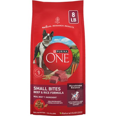 Purina ONE Purina ONE Natural Small Bites Beef & Rice Formula High-Protein Dry Dog Food, 8-lb bag