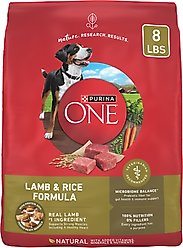 Purina ONE Natural SmartBlend Lamb & Rice Formula Dry Dog Food, 8-lb bag