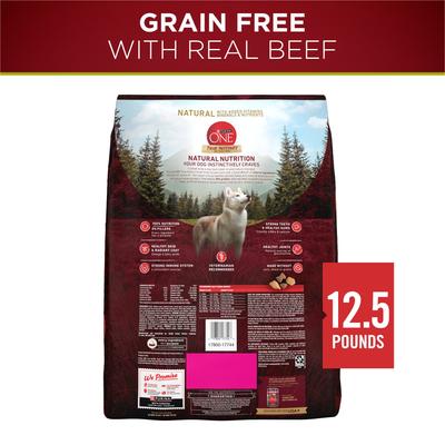 Show full view: Purina ONE Natural True Instinct Grain-Free with Real Beef Dry Dog Food, 12.5-lb bag slide 3 of 8