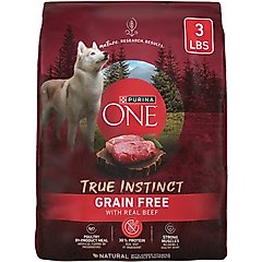 Purina ONE Natural True Instinct Grain-Free with Real Beef Dry Dog Food, 3-lb bag