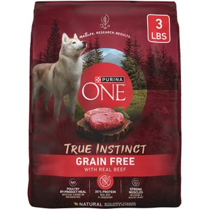 Purina ONE Natural True Instinct Grain-Free with Real Beef Dry Dog Food, 3-lb bag
