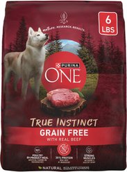 Purina ONE Natural True Instinct Grain-Free with Real Beef Dry Dog Food, 6-lb bag