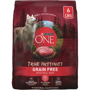Purina ONE Natural True Instinct Grain-Free with Real Beef Dry Dog Food, 6-lb bag