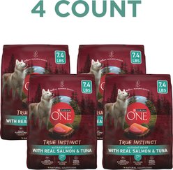 Purina ONE Natural True Instinct High Protein Real Salmon & Tuna Dry Dog Food, 27.5-lb bag slide 2 of 8
