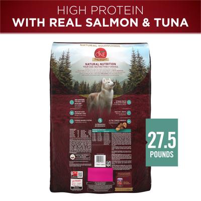 Show full view: Purina ONE Natural True Instinct High Protein Real Salmon & Tuna Dry Dog Food, 27.5-lb bag slide 4 of 11