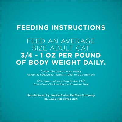 Show full view: Purina ONE Natural Weight Control Ideal Weight Tender Salmon Recipe Wet Cat Food, 3-oz can, case of 24 slide 9 of 14