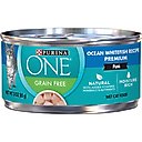 Purina ONE Ocean Whitefish Recipe Pate Grain-Free Natural High Protein Canned Cat Food, 3-oz, case of 24