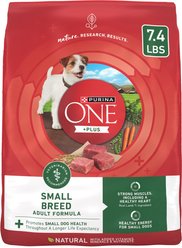 Purina ONE +Plus Adult Small Breed Lamb & Rice Formula Dry Dog Food, 7.4-lb bag