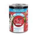 Purina ONE +Plus Classic Ground Healthy Puppy Lamb & Long Grain Rice Entree Canned Dog Food, 13-oz, case of 12