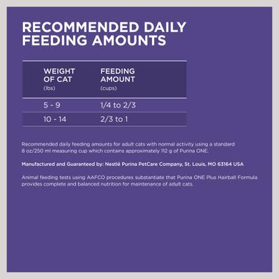 Show full view: Purina ONE +Plus Hairball Formula Natural Adult Dry Cat Food, 16-lb bag slide 10 of 13