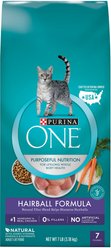 Purina ONE +Plus Hairball Formula Natural Adult Dry Cat Food, 7-lb bag