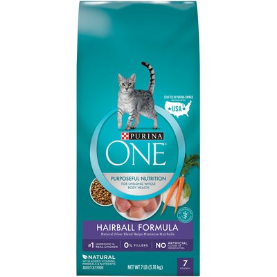 Purina ONE Purina ONE +Plus Hairball Formula Natural Adult Dry Cat Food, 7-lb bag