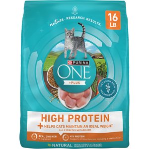 Purina ONE +Plus Ideal Weight Natural High Protein Adult Dry Cat Food, 16-lb bag