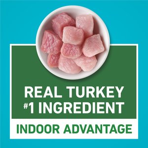 Purina ONE +Plus Indoor Advantage Adult Natural, Low Fat, Weight Control, Indoor Real Turkey Dry Cat Food, 22-lb bag